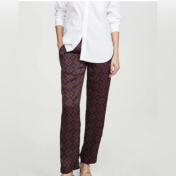 Club Monaco Printed Navy Pull on Pants - Picture 1 of 10